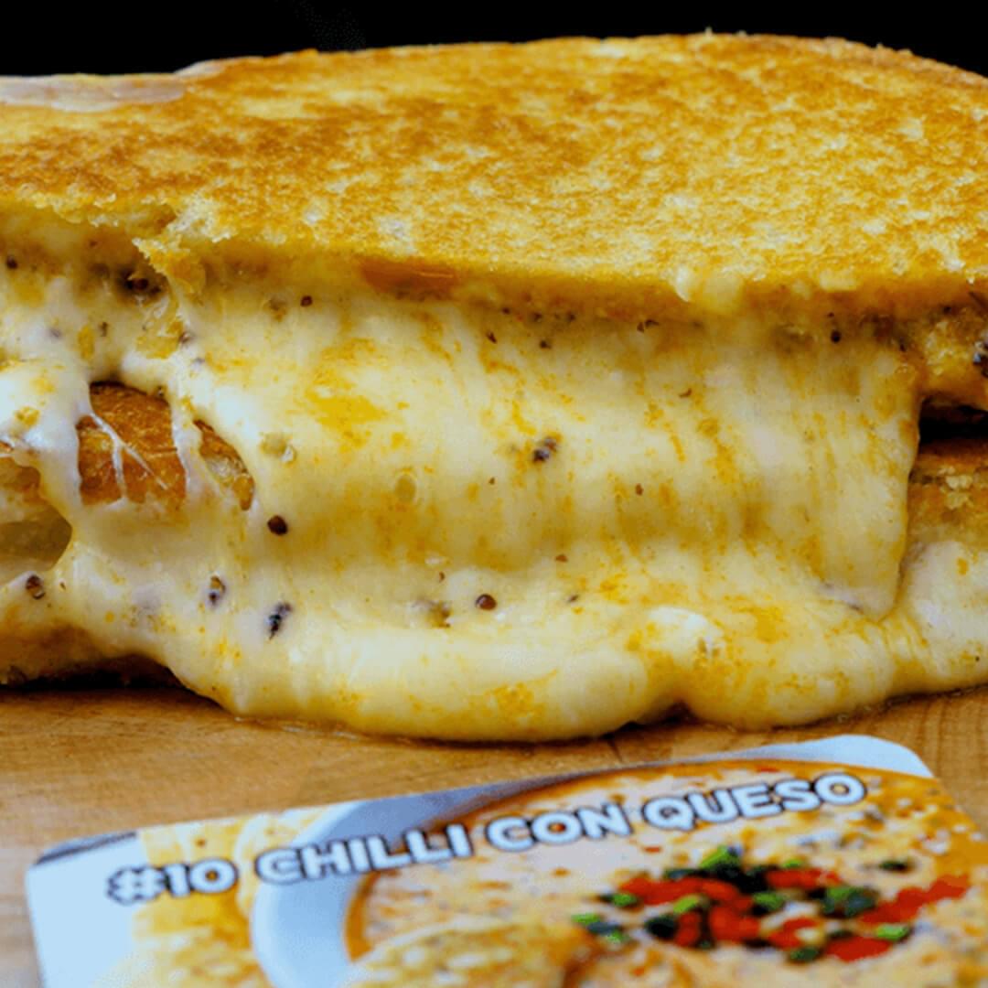 Chilli Con Queso grilled cheese toastie